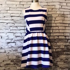 Striped Sleeveless Skater Dress